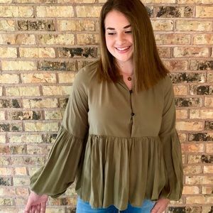 Babydoll Button Down Blouse